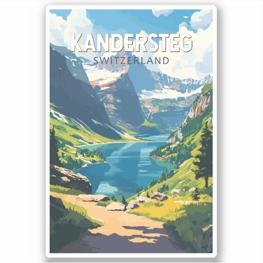 Sticker Kandersteg Suisse Travel Art Vintage (Devant)