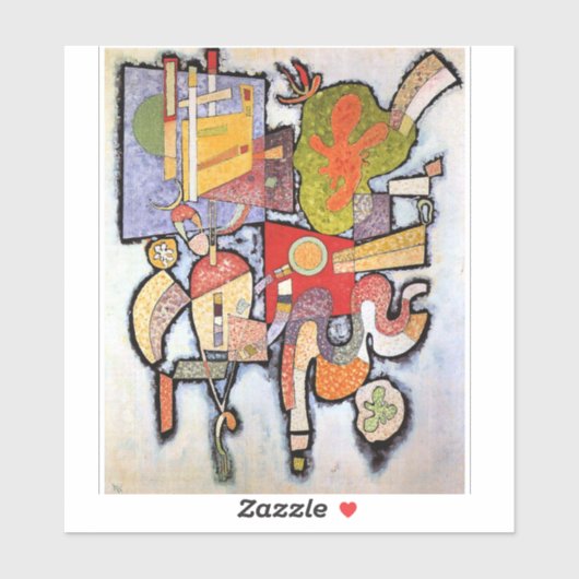Sticker Kandinsky - Complex Simple, oeuvre d'art abstrait, (Feuille)