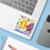 Sticker Kandinsky jaune-rouge-bleu (Ordinateur portable avec iPhone)