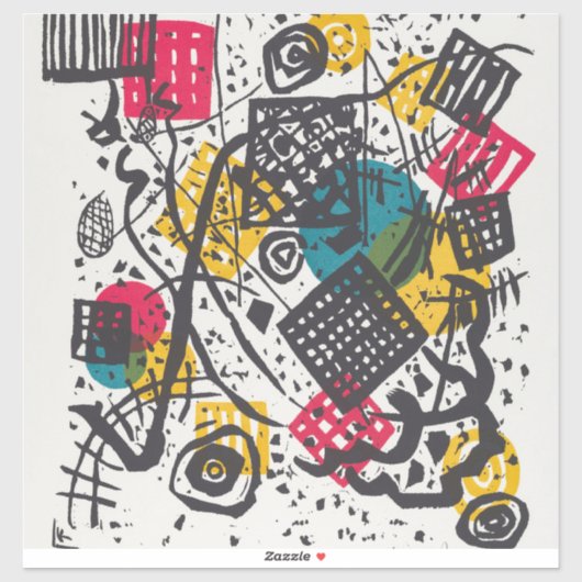Sticker Kandinsky Small Worlds V Classic Abstrait (Feuille)