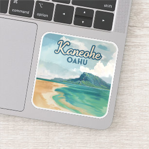 Sticker Kaneohe Sandbar Oahu Hawaii Retro