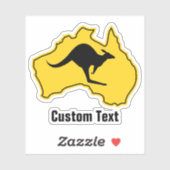 Sticker Kangaroo sur l'Australie (Feuille)