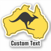 Sticker Kangaroo sur l'Australie (Devant)