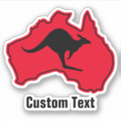 Sticker Kangaroo sur l'Australie (Devant)