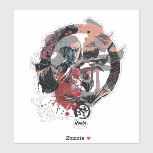 Sticker Kanji Samurai Ronin (Feuille)