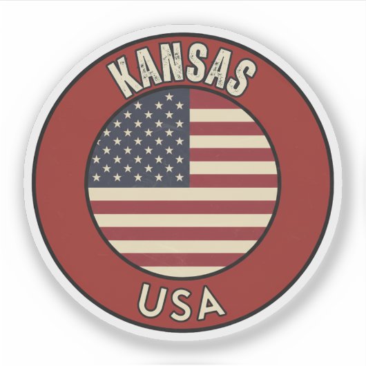 Sticker Kansas États-Unis d'Amérique (Devant)