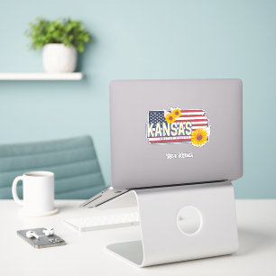 Sticker Kansas États-Unis Retro State Map Vintage USA