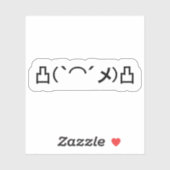 Sticker Kaomoji japonais Mo' Angry Emoticon (Feuille)
