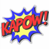 Sticker Kapow ! Blason de bande dessinée rétro (Devant)