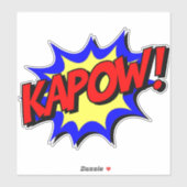 Sticker Kapow ! Blason de bande dessinée rétro (Feuille)