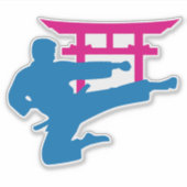 Sticker Karate Torii Neon Fighter (Devant)
