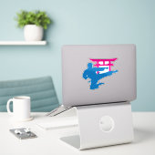Sticker Karate Torii Neon Fighter (Ordinateur portable sur le bureau)