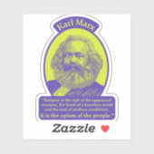Sticker Karl Marx Portrait et Citation (Feuille)