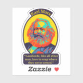 Sticker Karl Marx Portrait et Citation (Feuille)