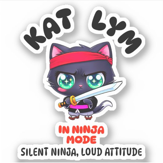 Sticker Kat Lym In Ninja Mode Black Cat (Devant)