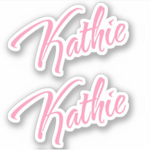 Sticker Kathie nom rose x2 Vinyl