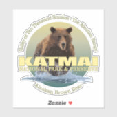 Sticker Katmai NP (Ours Brown) WT (Feuille)