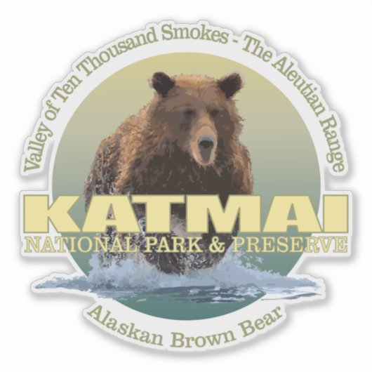 Sticker Katmai NP (Ours Brown) WT (Devant)