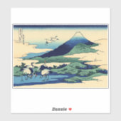 Sticker Katsushika Hokusai - Umegawa dans la province de S (Feuille)