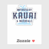 Sticker Kauai et chutes d'eau Voyage (Feuille)