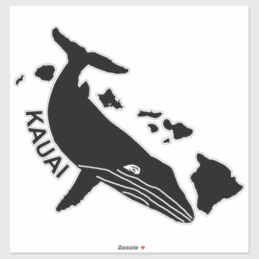 Sticker Kauai - Hawaii Îles Humpback (Feuille)