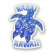Sticker Kauai Hawaii Vacances Tortue Tribale (Devant)