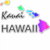 STICKER KAUAI - ÎLES HAWAII NEON RAINBOW (Devant)