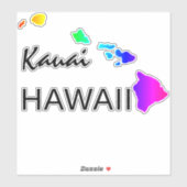 STICKER KAUAI - ÎLES HAWAII NEON RAINBOW (Feuille)
