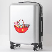Sticker Kawaii Anime Chat Funny Adorable Ramen Japonais (Sur valise)