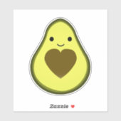 Sticker Kawaii Avocado avec un coeur (Feuille)