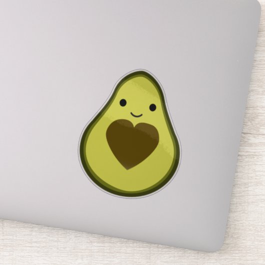 Sticker Kawaii Avocado avec un coeur (Détail)