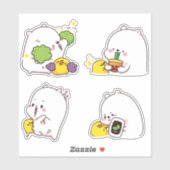 Sticker Kawaii Bears (Feuille)