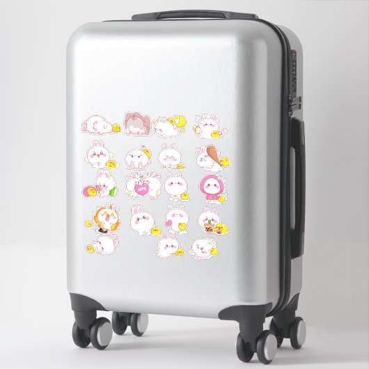 Sticker Kawaii Bunnies Pâques (Sur valise)