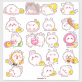 Sticker Kawaii Bunnies Pâques (Feuille)