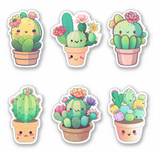 Sticker Kawaii Cactus (Devant)