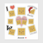 Sticker Kawaii Carré de gaufre mignonne et drôle (Feuille)
