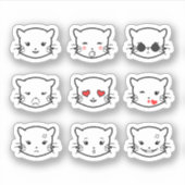 Sticker Kawaii Cat Emoji (Devant)