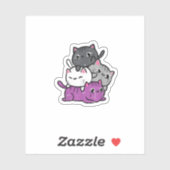 Sticker Kawaii Cat Pile Ace Pride Vintage (Feuille)