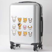 Sticker Kawaii Chat Rabbit Tiger Cochon Ours Canard Animau (Sur valise)
