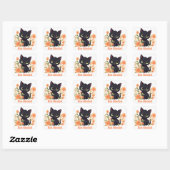 Sticker Kawaii Chibi noir mignon (Feuille)