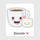 Sticker Kawaii Cocoa et Marshmallow (Feuille)
