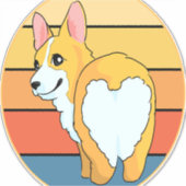 Sticker Kawaii Corgi (Devant)