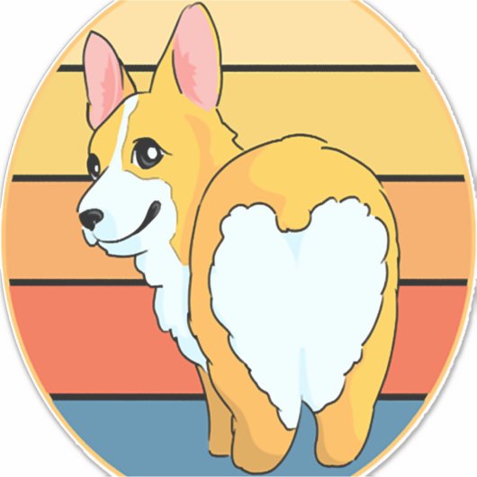 Sticker Kawaii Corgi (Devant)