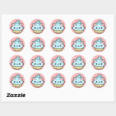 Sticker Kawaii Cupcake (Feuille)