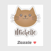 Sticker Kawaii Cute Cartoon Kitty Nom du chat (Feuille)
