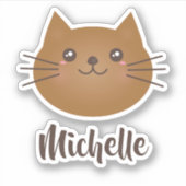 Sticker Kawaii Cute Cartoon Kitty Nom du chat (Devant)