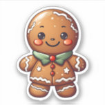 Sticker Kawaii Cute Christmas Gingerpain Cuit À L'Amour<br><div class="desc">Voici notre Sticker de Noël "Kawaii Cute Christmas Gingerbread Baked with Love" - un design adorable et festif qui ajoute une touche de fantaisie et de charme de vacances à vos décorations de Noël, cartes et cadeaux. Notre autocollant présente un homme en pain d'épice adorable et charmant, habillé comme le...</div>