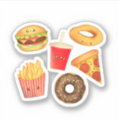 Sticker Kawaii Cute Junk Food (Devant)