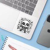 Sticker Kawaii Dancing Skeleton Vinyl Cute Halloween Eau (Ordinateur portable avec iPhone)