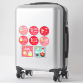 Sticker Kawaii de Noël couleur mignonne (Sur valise)